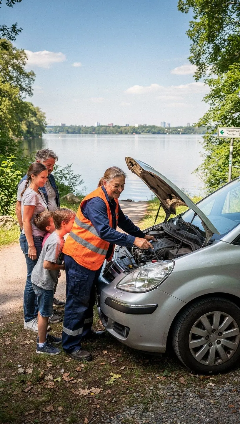 Mobile Werkstatt mit umfangreichem Werkzeugkoffer für schnelle Reparaturen bei Kunden zuhause.